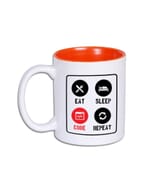 Eat Sleep Code Repeat White With Red Sublimation Mug